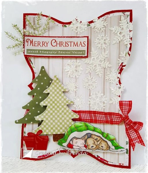 Joy Crafts Cut and Emboss Die 6002/0682- Christmas Tree with Snowflakes