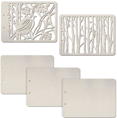 Ciao Bella Album Binding Art- 2 Carved Pages + 3 Chipboard Pages- Rectangular Horizontal Shaped- Berries