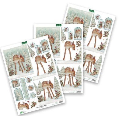 Katy Sue Design- Die Cut Decoupage- Deer & Robin (Set of 3)