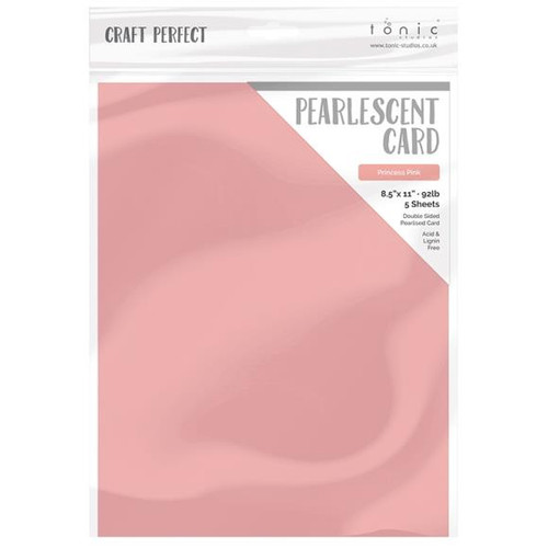 Craft Perfect Double-Sided Pearlescent Card - Princess Pink - 5 Sheet Pack 92lb