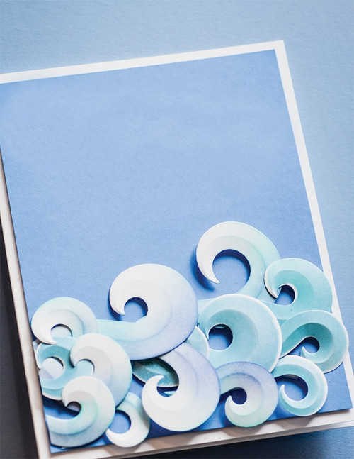 Memory Box- Open Studio- 3D Embossing Folder- Curling Waves