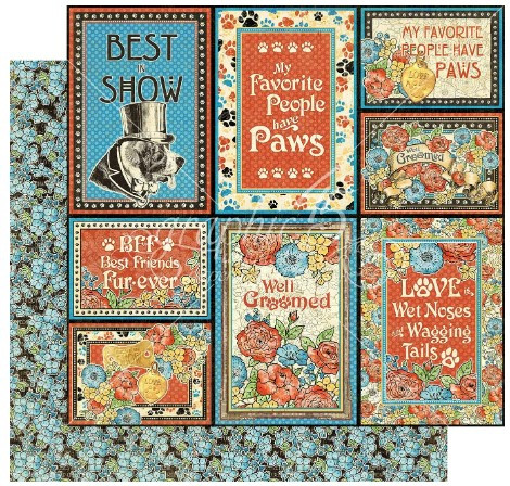 Graphic 45- Well Groomed 12x12 paper- 25 pk- Friends Fur-ever