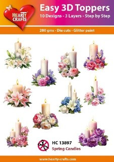 Hearty Crafts- Easy 3D Toppers Spring Candles- 10 designs