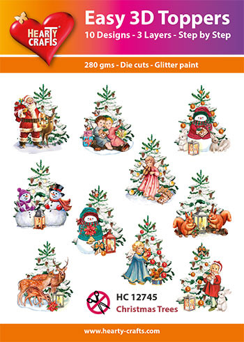 Hearty Crafts- Easy 3D Toppers Christmas Trees- 10 designs