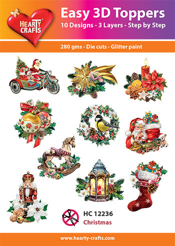 Hearty Crafts- Easy 3D Toppers Christmas- 10 designs HC12236