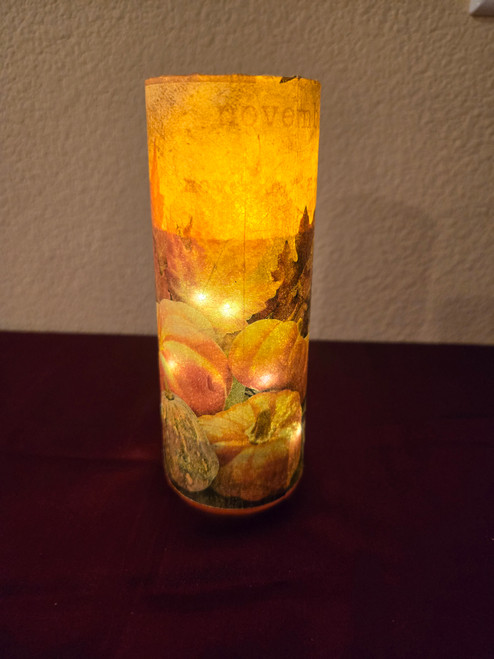 Flameless LED Pillar Candle- 7 pc - Gold