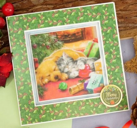 Hunkydory Crafts Santa Paws Printed Parchment SANTAPAWS108