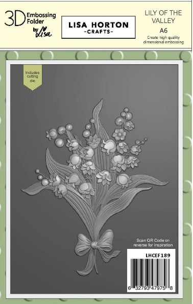 Lisa Horton Crafts- 3D Embossing Folder & 1 outline Die by Lisa- A6- Lily of the Valley