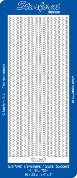 Starform Glitter Gold-Silver Wavy Borders N7034 STICKERS PEELS