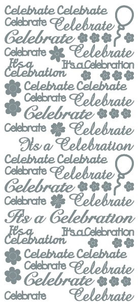 Ecstasy Crafts Peel Sticker -Celebrate- Silver