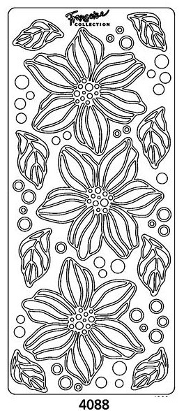 Peel-Offs Large Bloom with Leaves 4088 Gold Peel Stickers