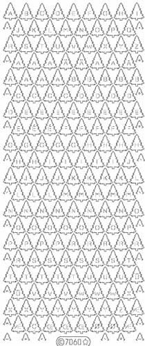 Starform Christmas Tree Alphabet Transparent Glitter Silver Peel Sticker 7060 TGS