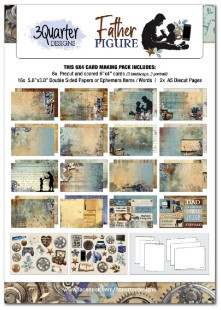 3Quarter Designs- Father Figure- 6x4 Card Pack