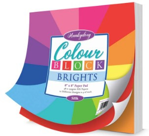 Hunkydory Crafts Colour Block Brights 8"x8" Paper Pad- Silk