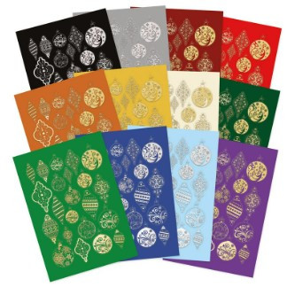 Hunkydory Crafts A4 Christmas Stickables Self-Adhesive- Foiled Baubles