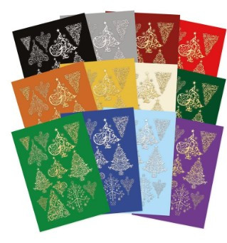 Hunkydory Crafts A4 Christmas Stickables Self-Adhesive- Foiled Christmas Trees