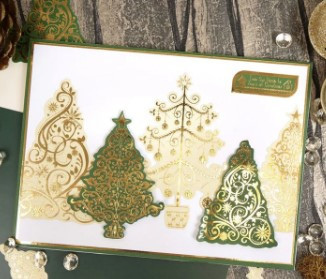 Hunkydory Crafts A4 Christmas Stickables Self-Adhesive- Foiled Christmas Trees