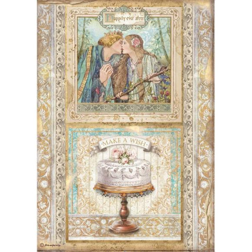 Stamperia Rice Paper Sheet A4 - Sleeping Beauty- Cake Frame