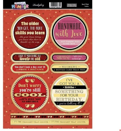 Hunkydory Crafts Humour Luxury Card Topper- Small Print Smiles HUNHUM706