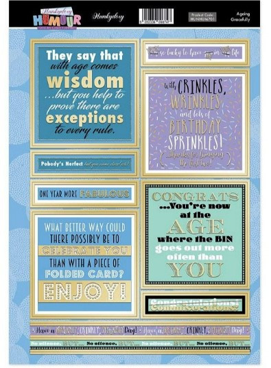 Hunkydory Crafts Humour Luxury Card Topper- Ageing Gracefully HUNHUM701