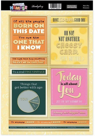Hunkydory Crafts Humour Luxury Card Topper- Mark the Occasion HUNHUM705