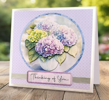 Katy Sue Design- Die Cut 3D Decoupage- Hydrangea Vase (Set of 3)