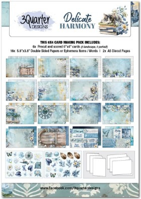 3Quarter Designs- Delicate Harmony- 6x4 Card Pack