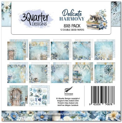 3Quarter Designs- Delicate Harmony- 8x8 Paper Pack