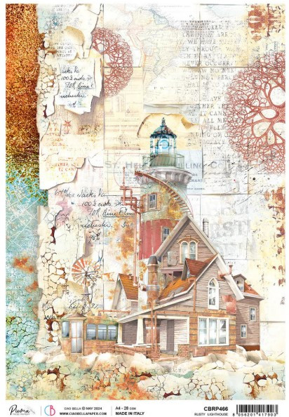 Ciao Bella Papercrafting A4 Rice Paper- Rusty Lighthouse