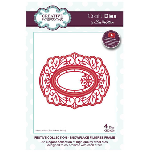 Sue Wilson Festive Collection - Snowflake Filigree Frame Craft Die CED3078