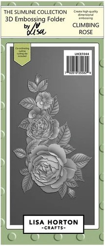 Lisa Horton Crafts- 3D Embossing Folder With Cutting Die by Lisa- Slimline Collection- Climbing Rose