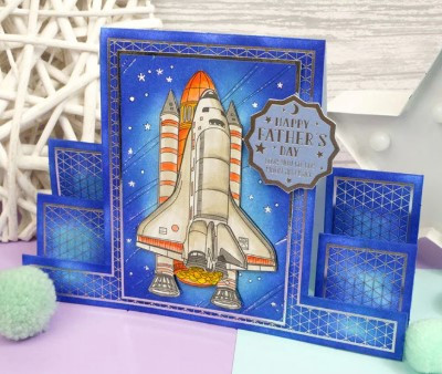 FSC104 Hunkydory Crafts 350gsm Cards & Envelopes- Foiled Pattern Stepper Cards Ink Me! Selection