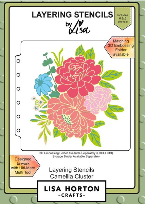Lisa Horton Crafts- Layering Stencils- Camellia Cluster