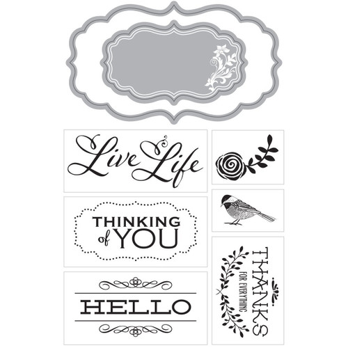 Art-C- Momenta Stamp and Die Set, Live Life, Hello 24665 R6