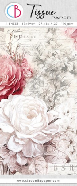 Ciao Bella- Tissue Paper- 27.16"x19.29" (69cm x 49cm)- Flowers Dreams