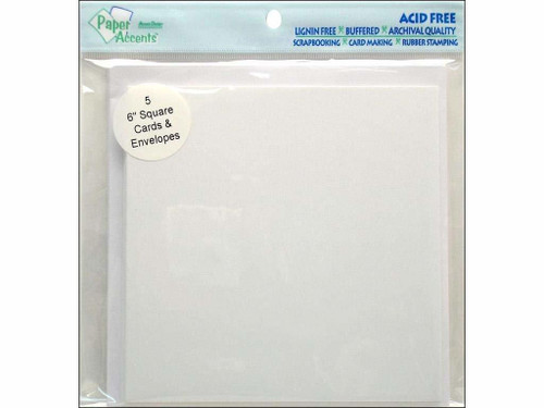 Paper Accents ADP0606-5.128 6x6' 5 Piece White AD Paper Card & Envelope
