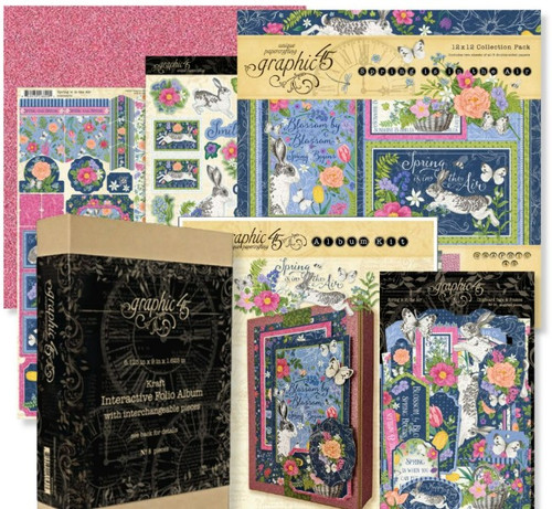 Graphic 45 Album Kit 2025- Spring is in the Air- Glitter Interactive Folio Album
