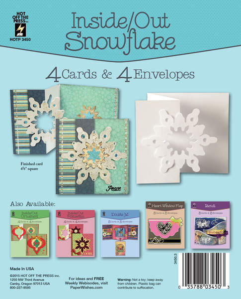 Hot Off The Press - Inside/Out Snowflake Die-Cut Cards (4-Pack)