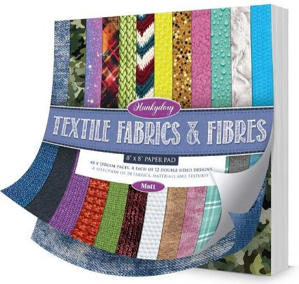 Hunkydory Crafts- Textile Fabrics & Fibres 8x8 Paper Pad PAD106