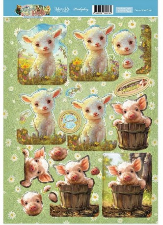 Hunkydory Crafts Playful Pals- Decoupage Topper Sheet- Fun at the Farm DECTOP961