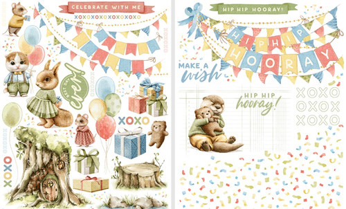 Graphic 45- Rub-on Transfer- Hip Hip Hooray!