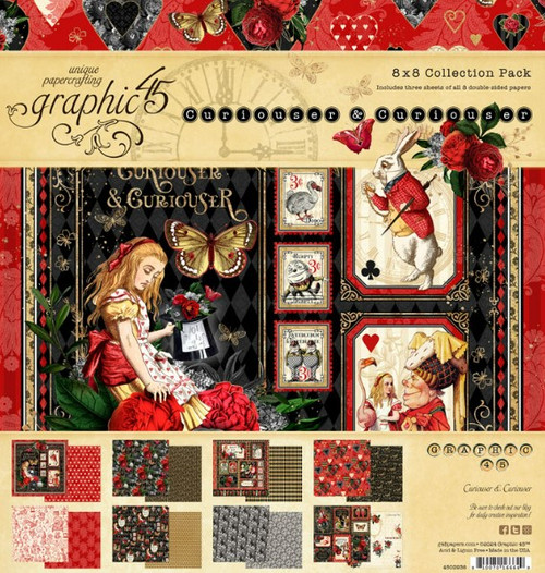 Graphic 45 8x8 Collection Pack- Curiouser & Curiouser