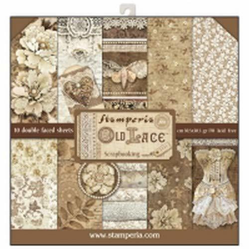 Stamperia Double-Sided Paper Pad 12''X12'' 10/Pkg-Old Lace, 10 Designs/1 Each'
