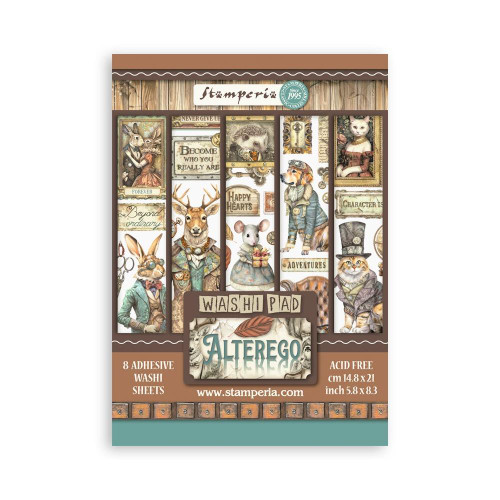Stamperia Washi Pad - 8- A5 Adhesive Sheets- Alterego