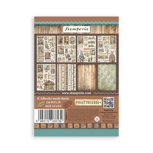 Stamperia Washi Pad - 8- A5 Adhesive Sheets- Alterego