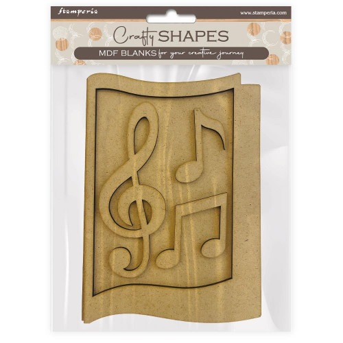 Stamperia MDF Crafty Shapes - Music Notes