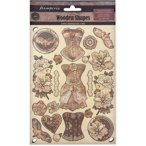 Stamperia Wooden Shapes A5 - Old Lace