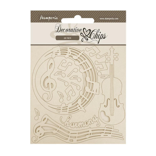 Stamperia Decorative Chips (cm 14x14) - Music Decor
