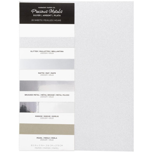 Harmony Paper Company- Precious Metals- 20 sheets- Silver