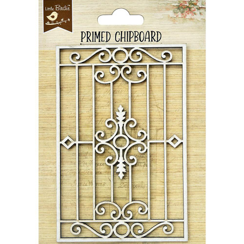 Little Birdie Crafts- Primed Chipboard- Scroll Splendor- 1pc